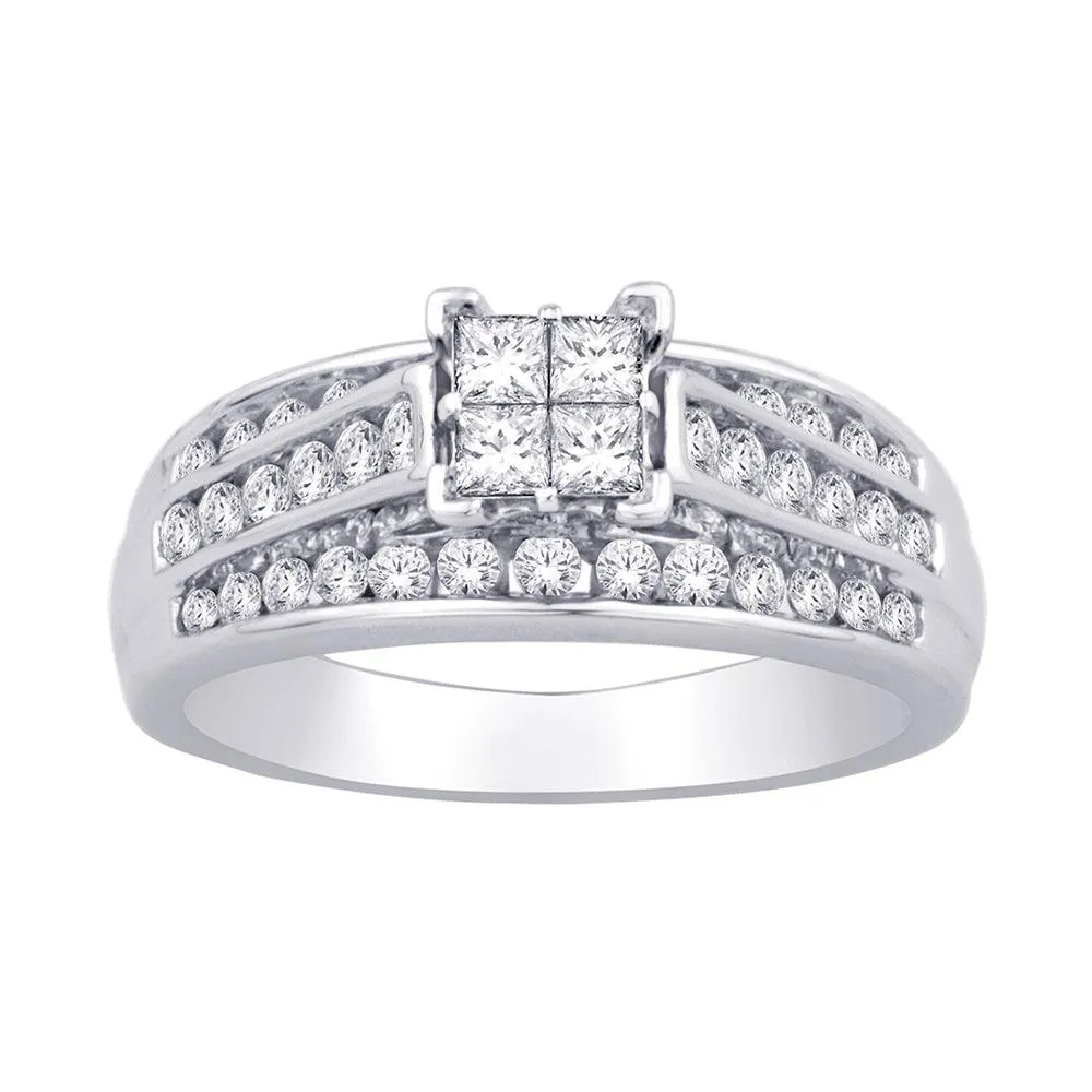 10K White Gold 1 Ct.Tw.Diamond Head Ring