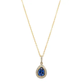 18ct Yellow Gold 1.36ct Sapphire & Diamond Isla Pendant