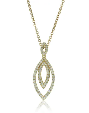 18ct Yellow Gold Diamond Drop Pendant