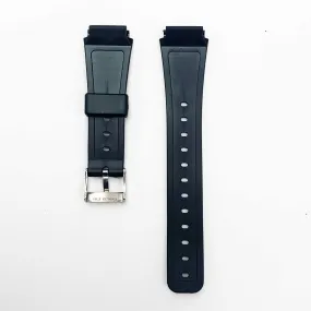 18MM PVC Plastic Watch Band Black Plain Thin Special Fitting for Casio Timex Seiko Citizen Iron Man Watches