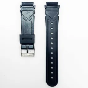 18MM PVC Plastic Watch Band Black WR 30M for Casio Timex Seiko Citizen Iron Man Watches