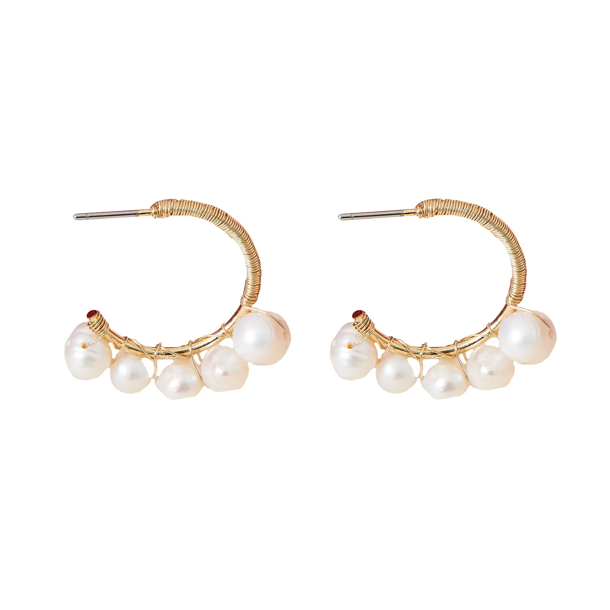 Accessorize London Women's Pearl Hoop Earrings