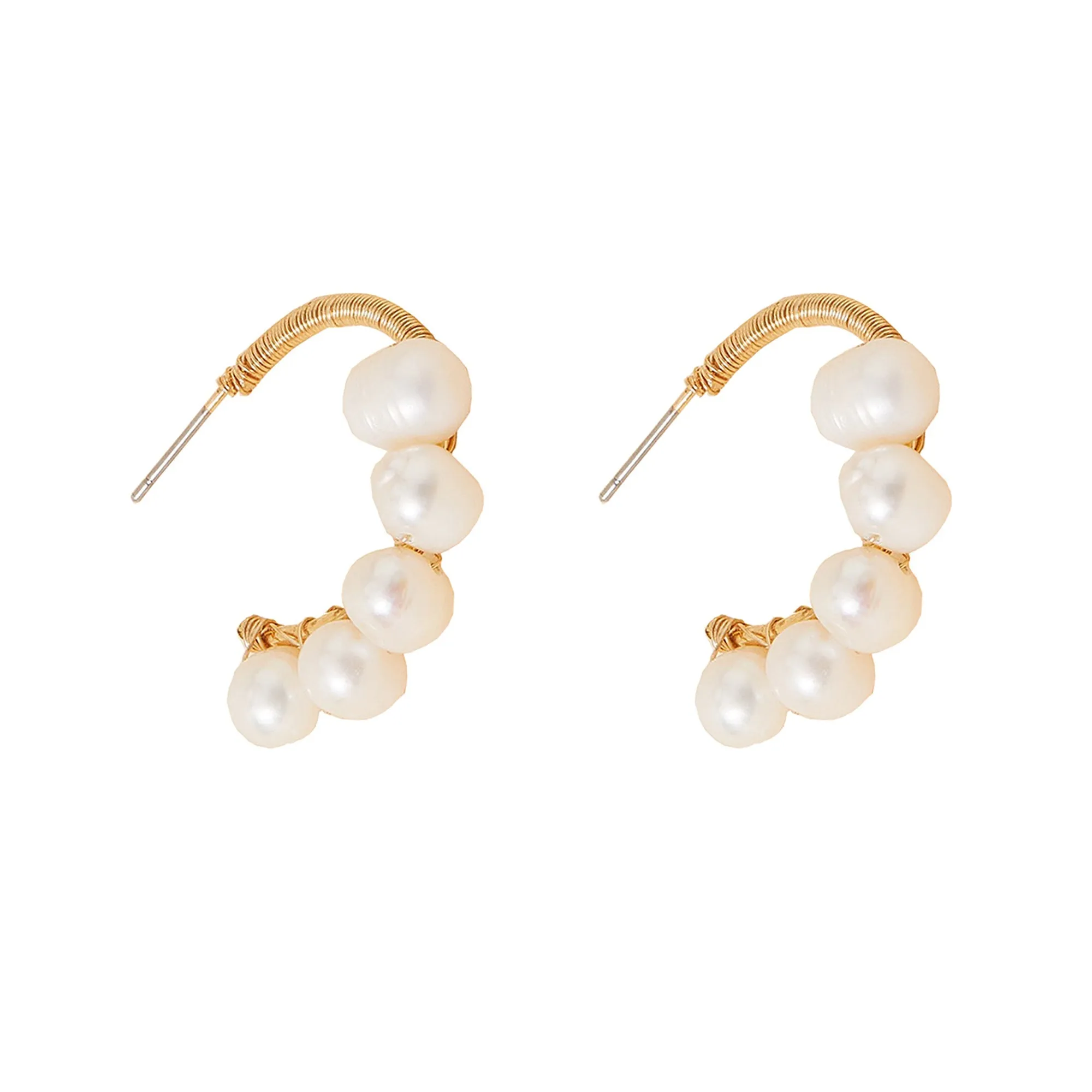 Accessorize London Women's Pearl Hoop Earrings