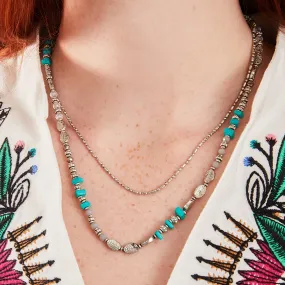 Accessorize London Women's Turquoise Leaf Layered Necklace