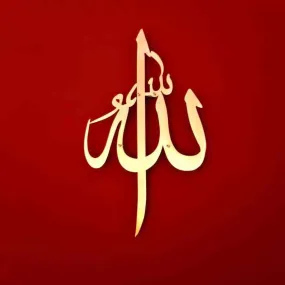 Allah (SWT) Calligraphy Shiny Metal Islamic Wall Art