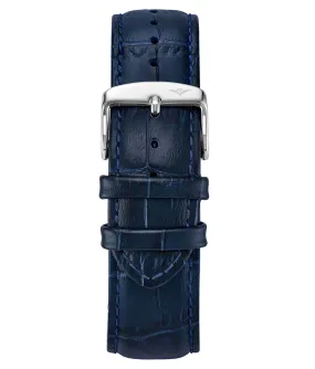 Alligator Embossed Blue Leather 22mm Strap