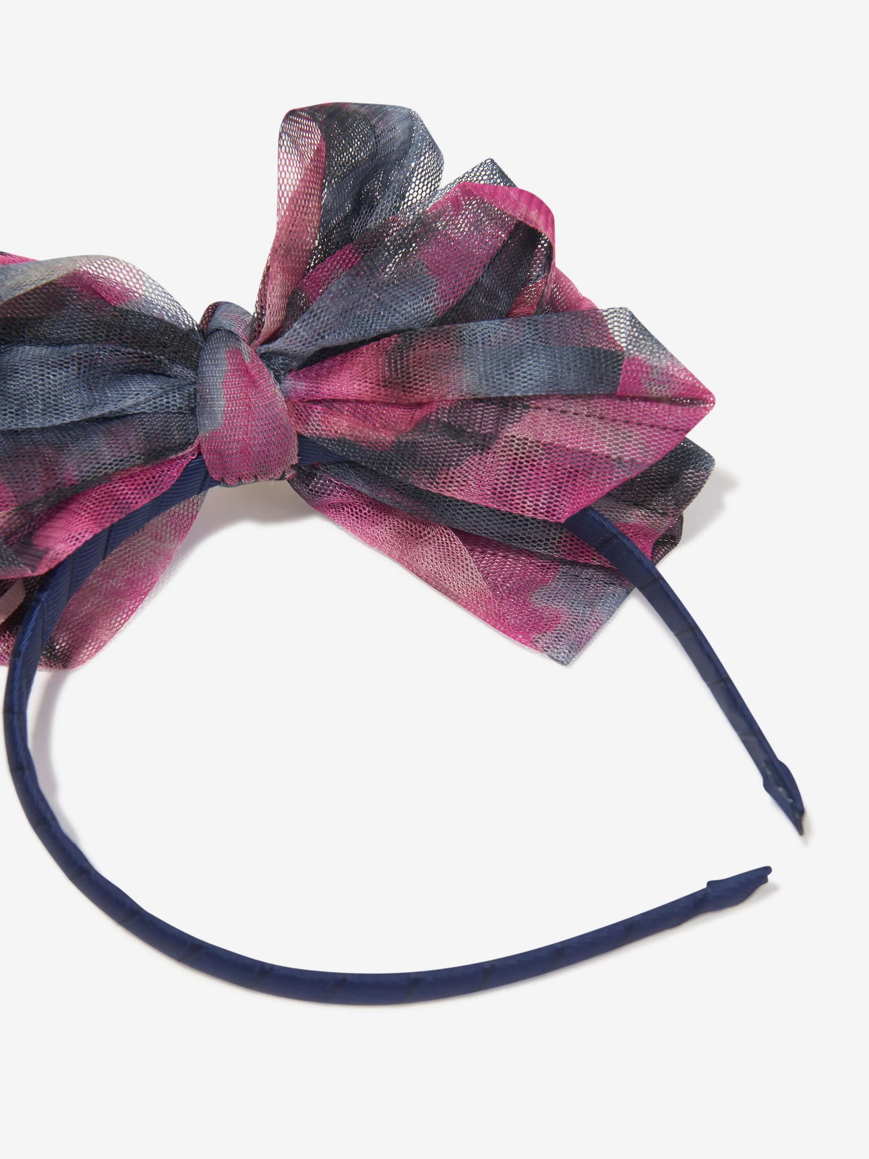 Angels Face Girls Gladys Tie Dye Tulle Headband in Navy