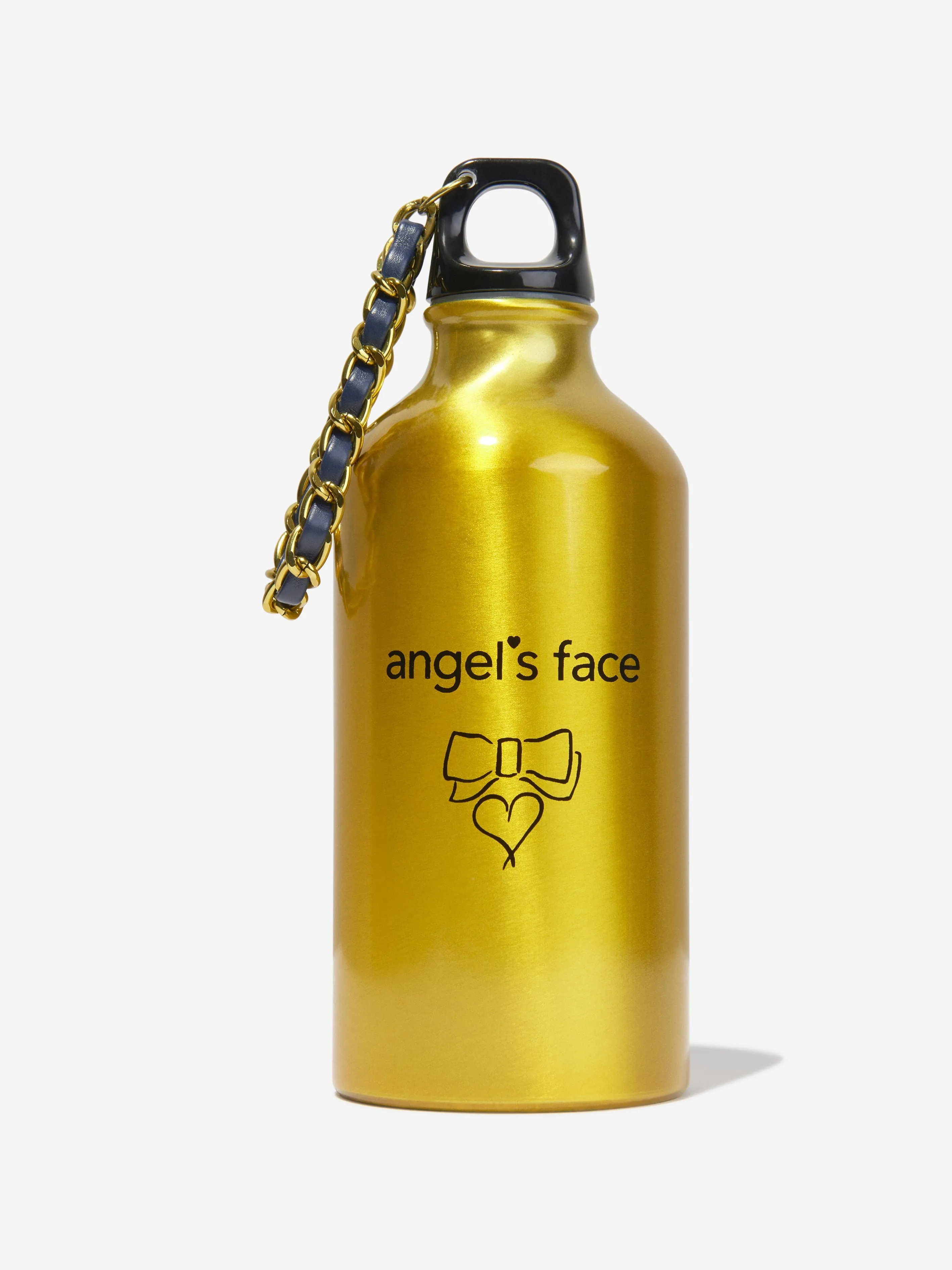 Angels Face Girls Water Bottle With Holder in Navy