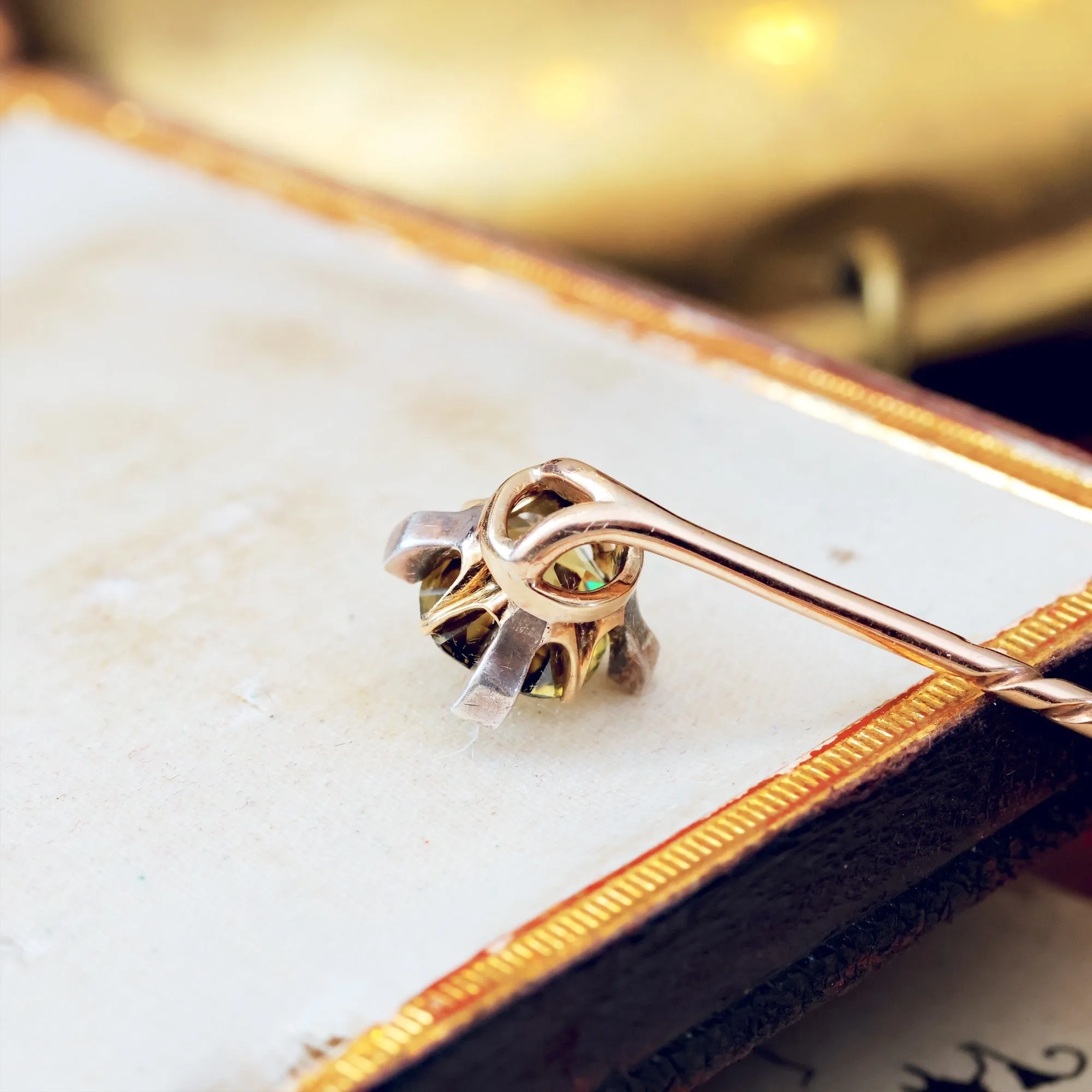 Antique Victorian Tourmaline & Diamond Stick Pin