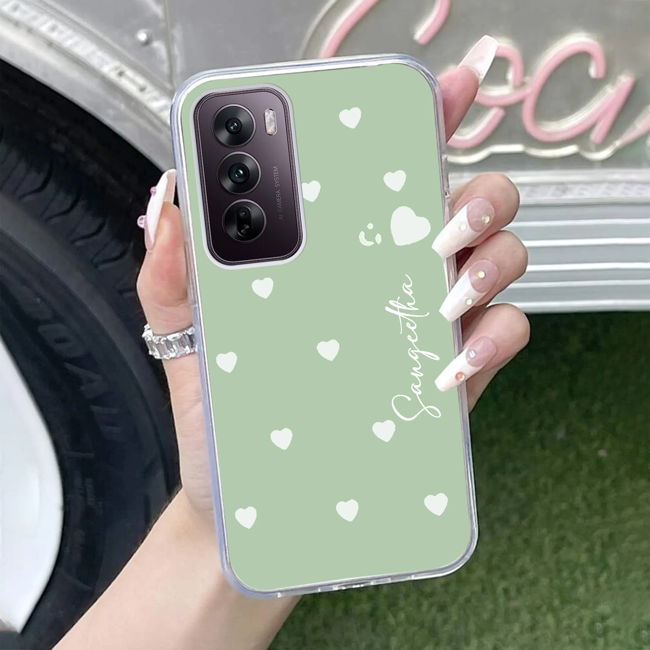 Be Loved Customize Transparent Silicon Case Mint Green For Oppo