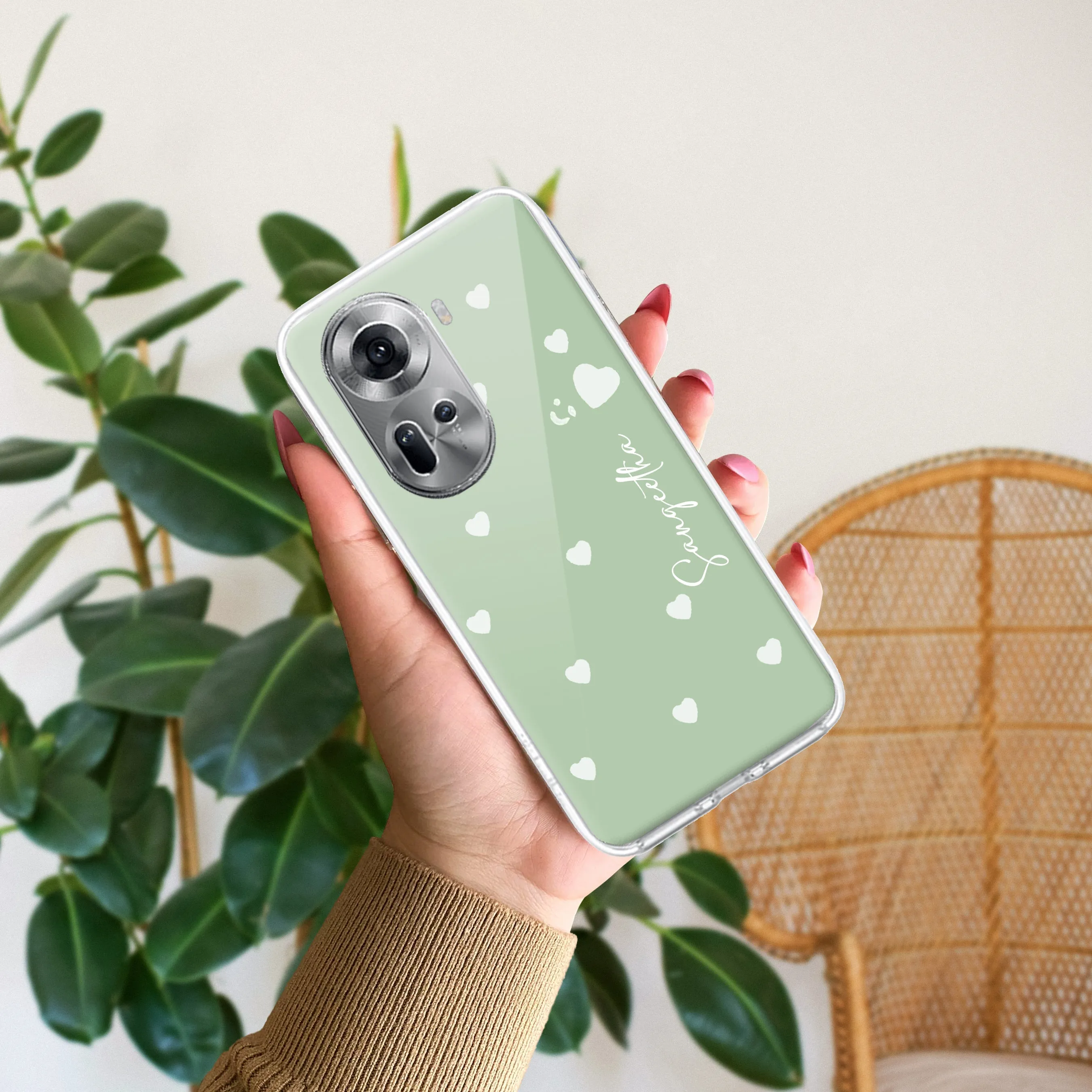 Be Loved Customize Transparent Silicon Case Mint Green For Oppo