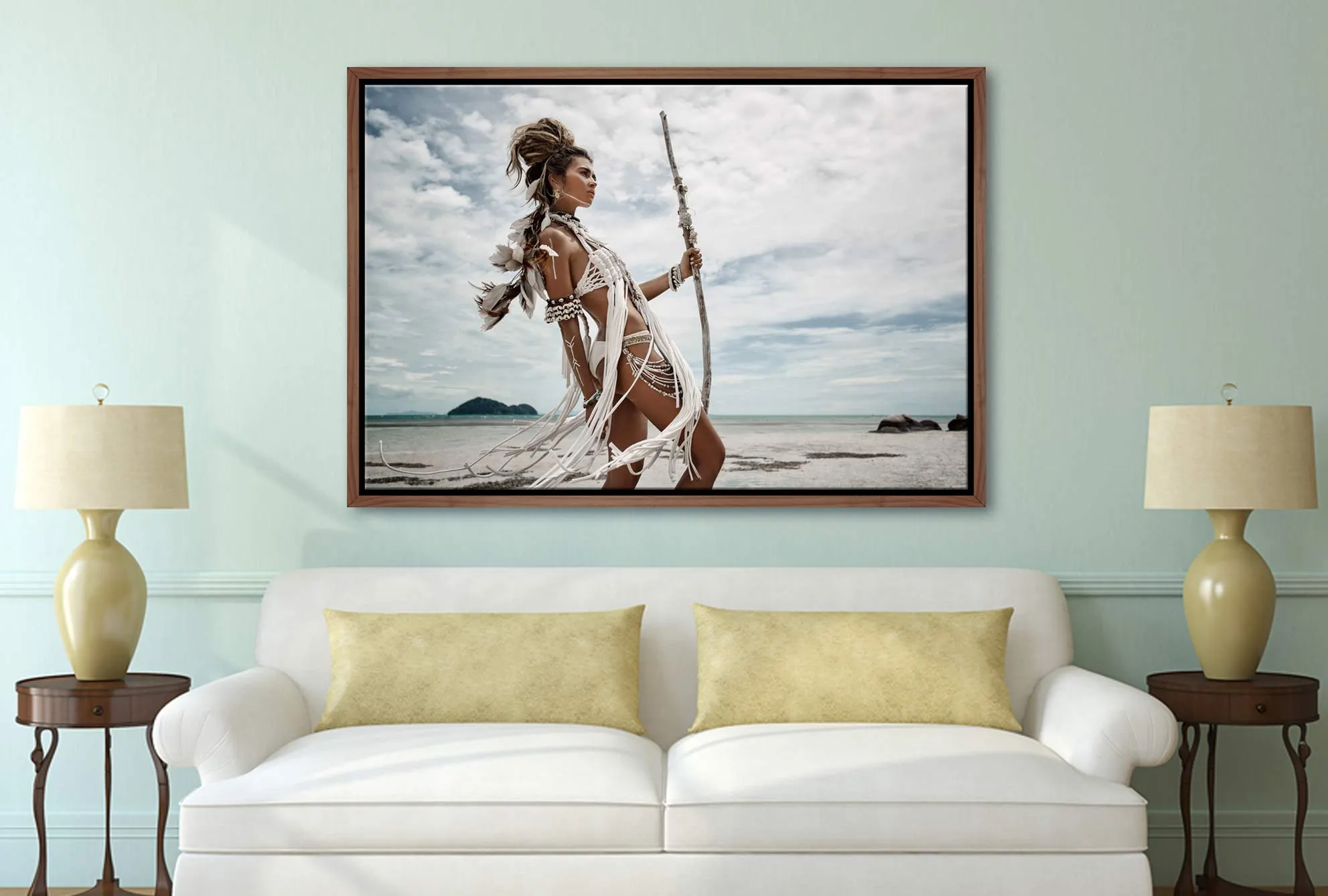 Beachside Bohemian Woman | Canvas Wall Art Print