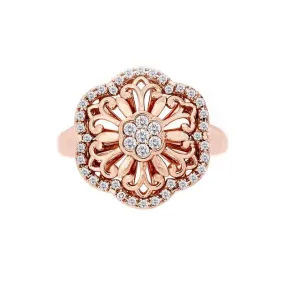 Belaggio Collection Rose Gold Diamond Flower Ring