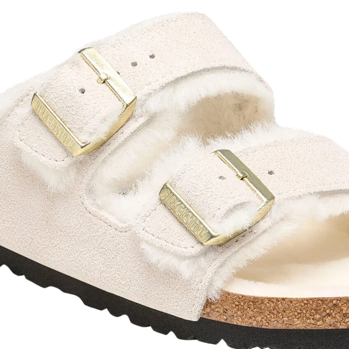 Birkenstock Women's Arizona Shearling Antique White Suede