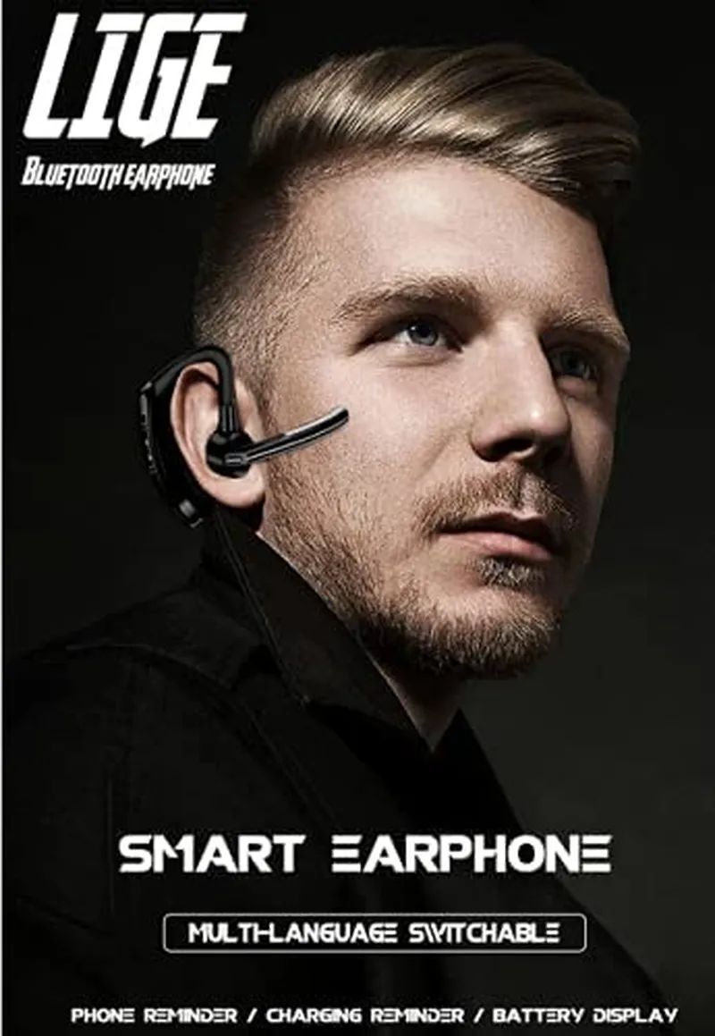 Bluetooth Headset GT Life Wireless Bluetooth Earpiece V5.0 Earphone Headset Handsfree with Mic Cell Phone Noise Cancelling In-Ear 24 Hrs Driving for Iphone Samsung Android Laptop Trucker Business