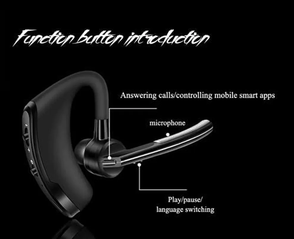 Bluetooth Headset GT Life Wireless Bluetooth Earpiece V5.0 Earphone Headset Handsfree with Mic Cell Phone Noise Cancelling In-Ear 24 Hrs Driving for Iphone Samsung Android Laptop Trucker Business