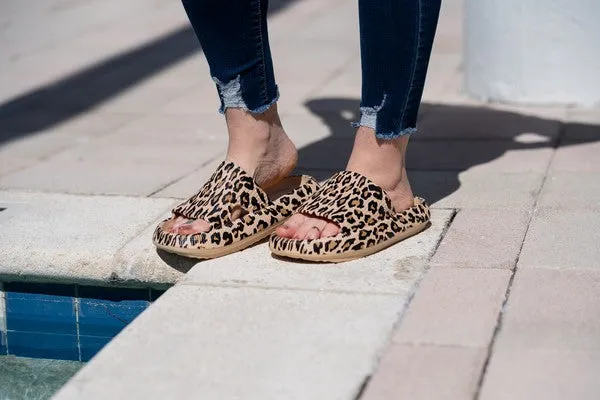 Brown Leopard Insanely Comfy Slides