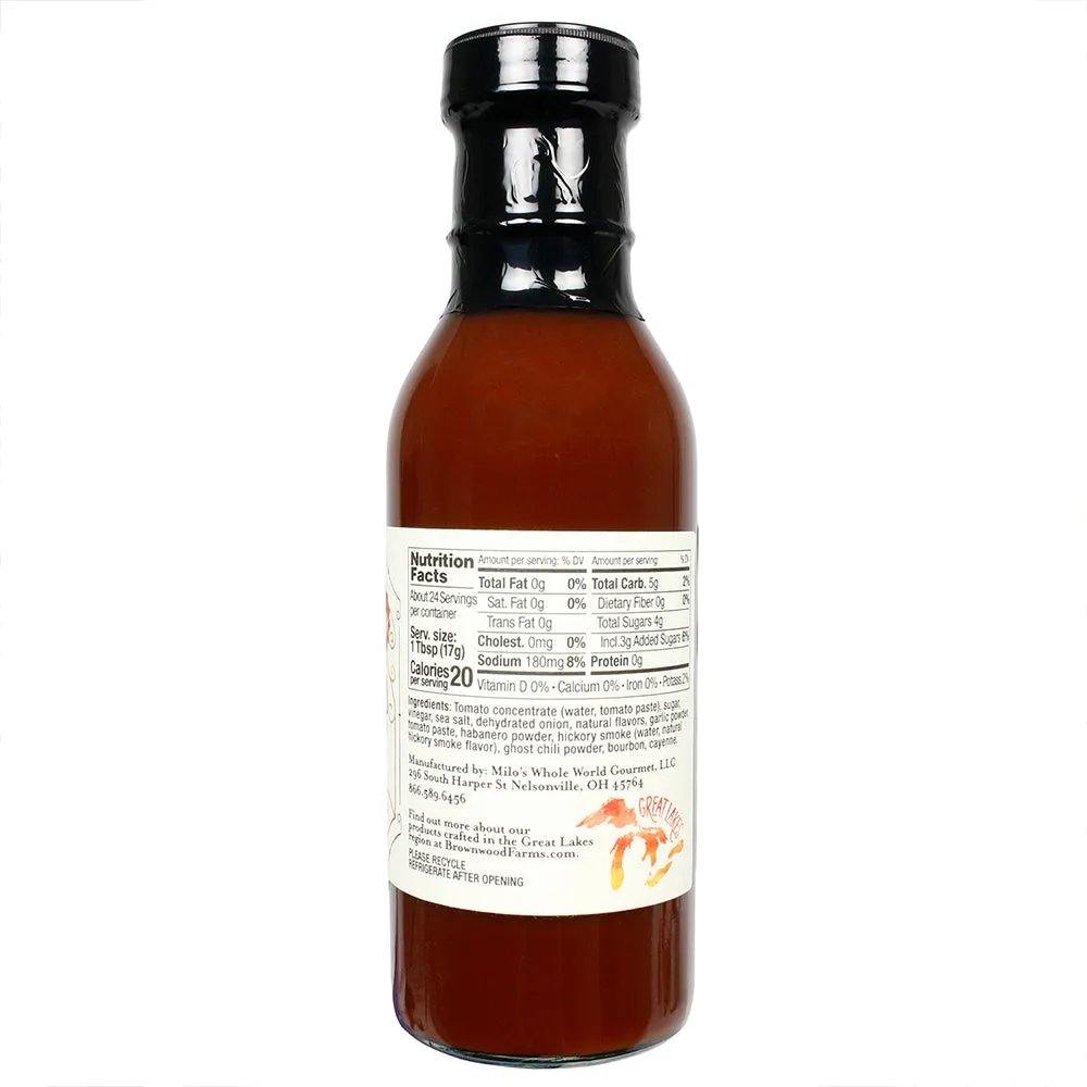 Brownwood Farms Spicy Ghost Ketchup with Bourbon Gluten Free Farm Fresh 14 oz