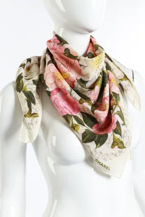 Camellia Floral Silk Scarf