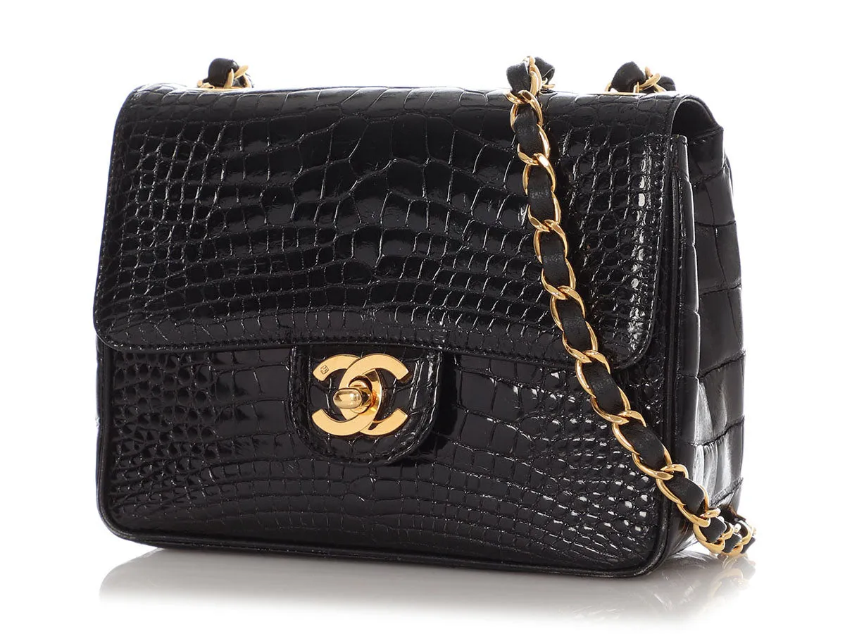 Chanel Vintage Mini Black Alligator Classic