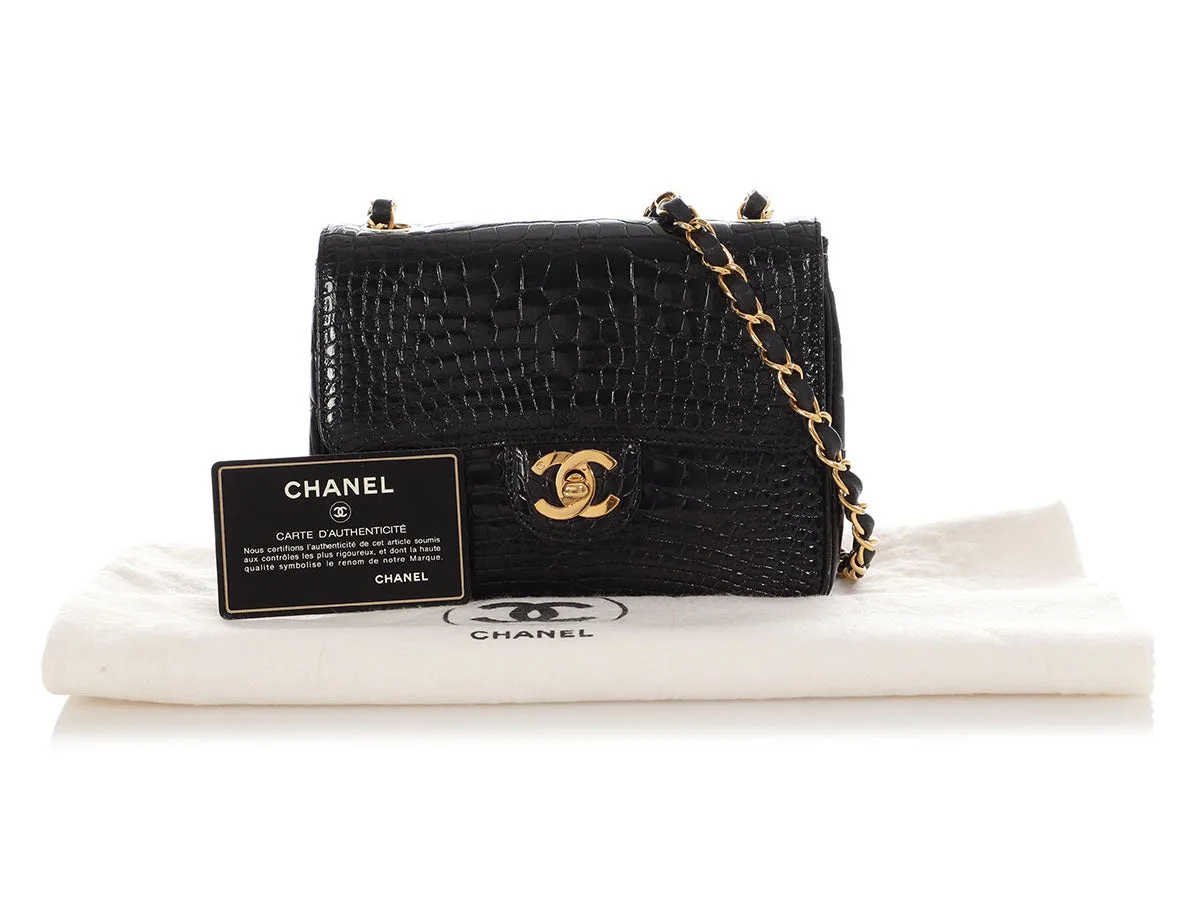 Chanel Vintage Mini Black Alligator Classic