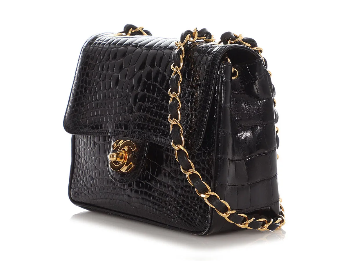 Chanel Vintage Mini Black Alligator Classic