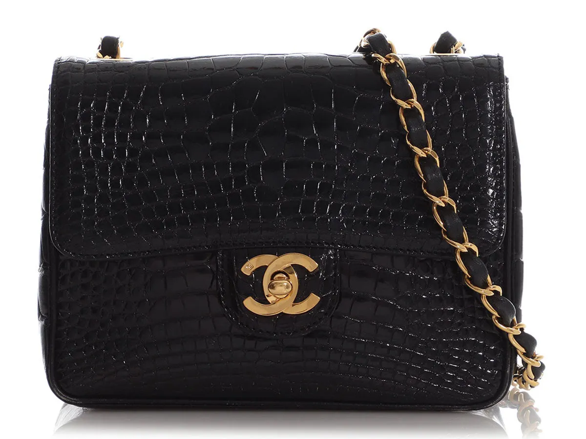 Chanel Vintage Mini Black Alligator Classic