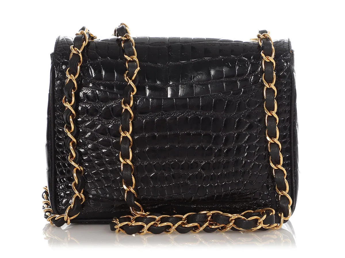 Chanel Vintage Mini Black Alligator Classic