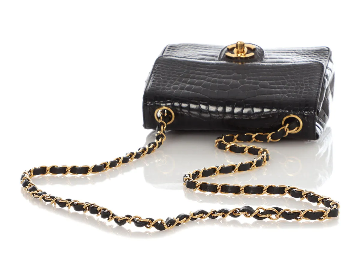 Chanel Vintage Mini Black Alligator Classic