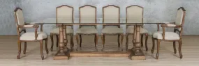 Charlotte Glass Top & Duke 10 Seater Dining Set