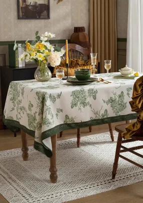 Chenille Flower Tablecloth for Dining Table, Elegant French Style Table Cover for Dining Room Table, Modern Rectangle Tablecloth for Oval Table