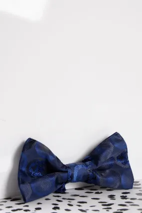 Children's Navy Bubble Circle Print Bow Tie