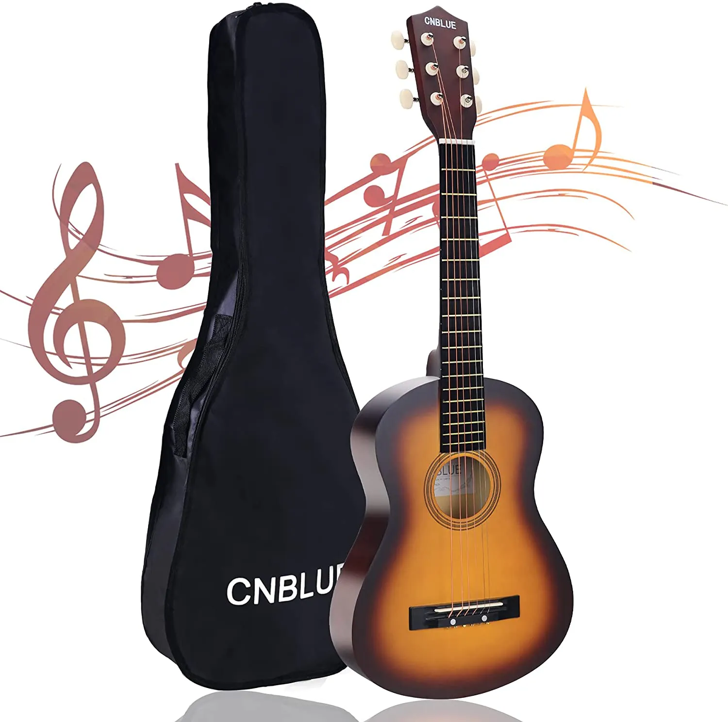 CNBLUE Acoustic Guitar Beginner Dreadnought Acoustic Guitar 30 Inch Kids Guitar 1/2 Size Mini Guitar Folk Small Guitar Steel Strings with Gig Bag