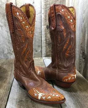 Cognac Deer & Gator Classic Cover Boot 1327