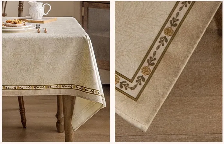 Cream Color Table Cover for Dining Room Table, French Style Tablecloth for Dining Table, Modern Rectangle Tablecloth for Oval Table