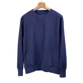 Crew neck sweatshirt in blue hand-dyed organic cotton