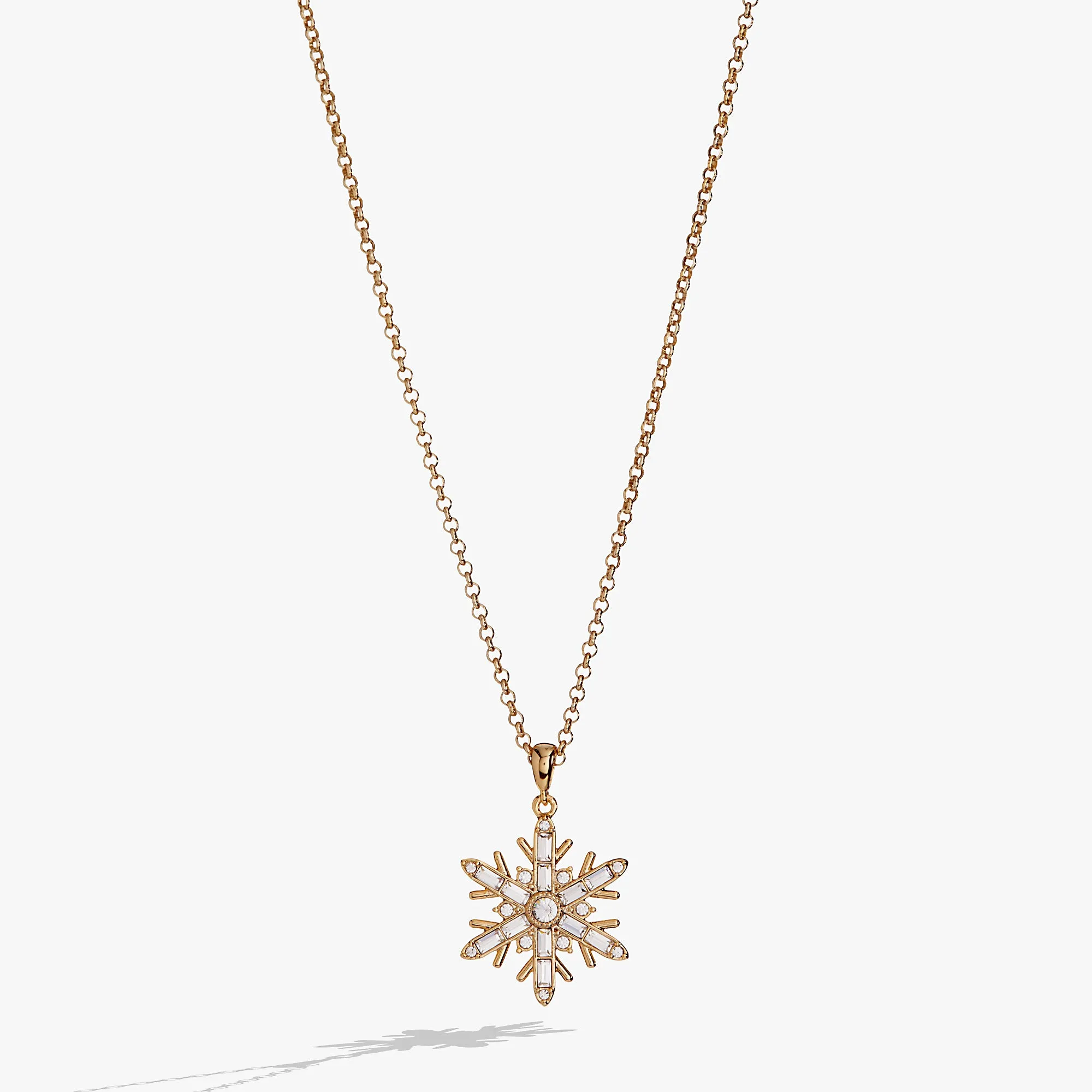 Crystal Snowflake Charm Necklace