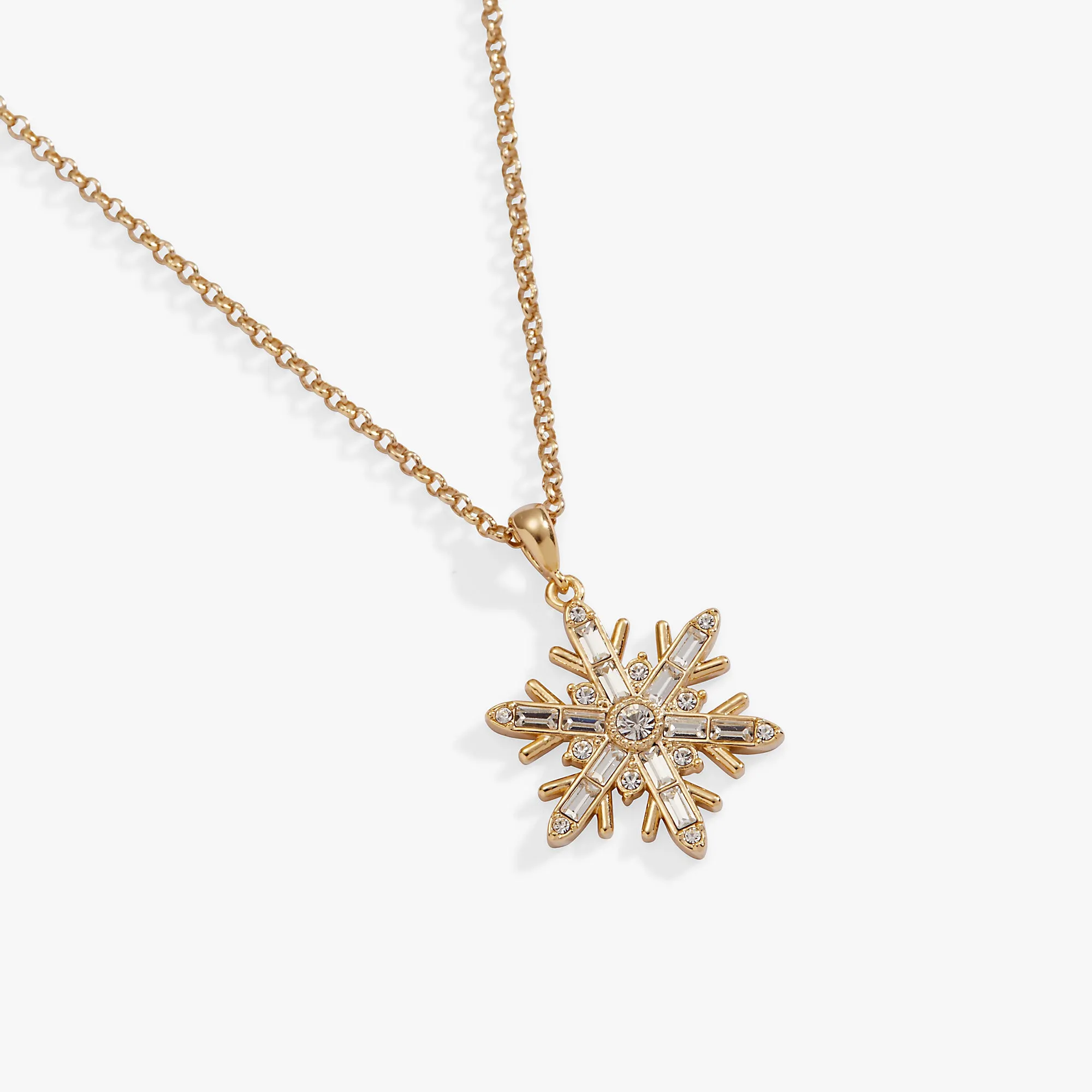 Crystal Snowflake Charm Necklace