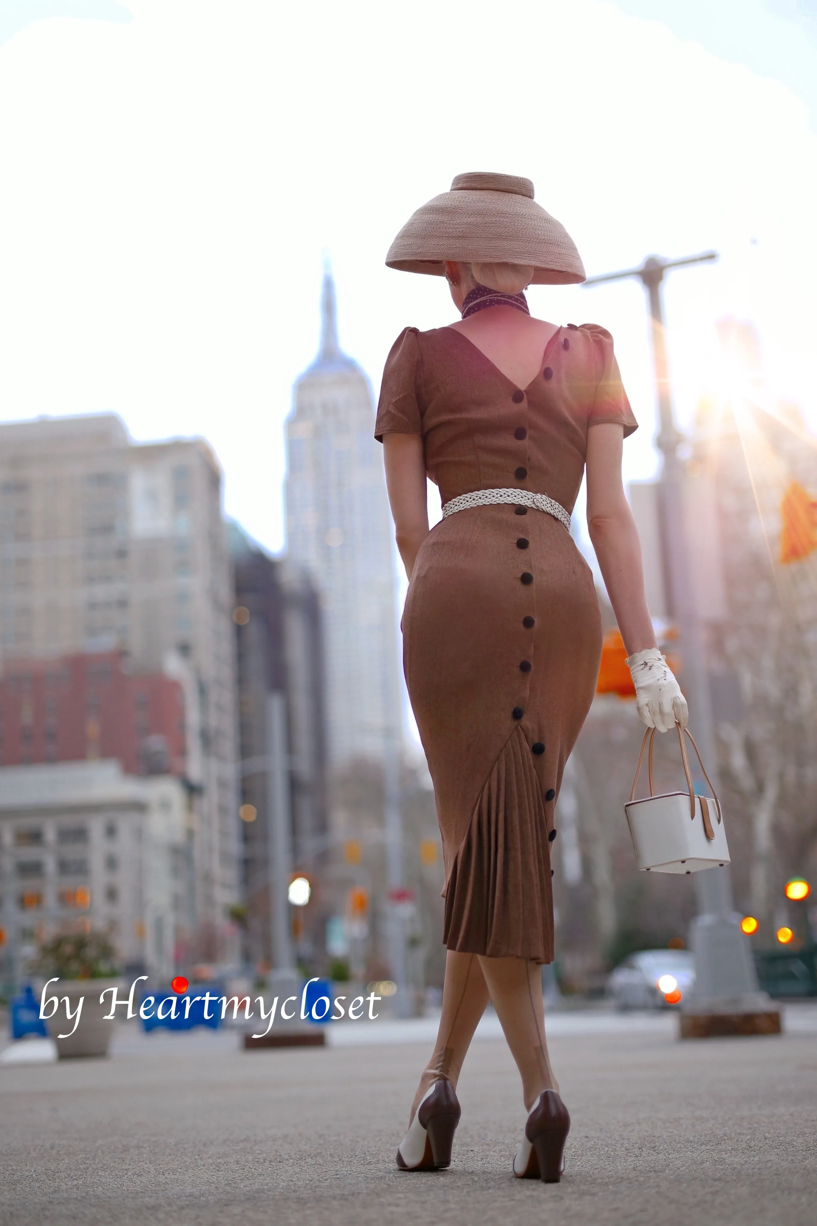 Deborah - SHORT SLEEVE pleated back pencil dress