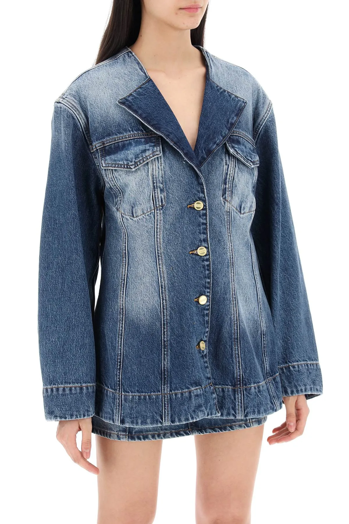 Denim Blazer With Sparkle