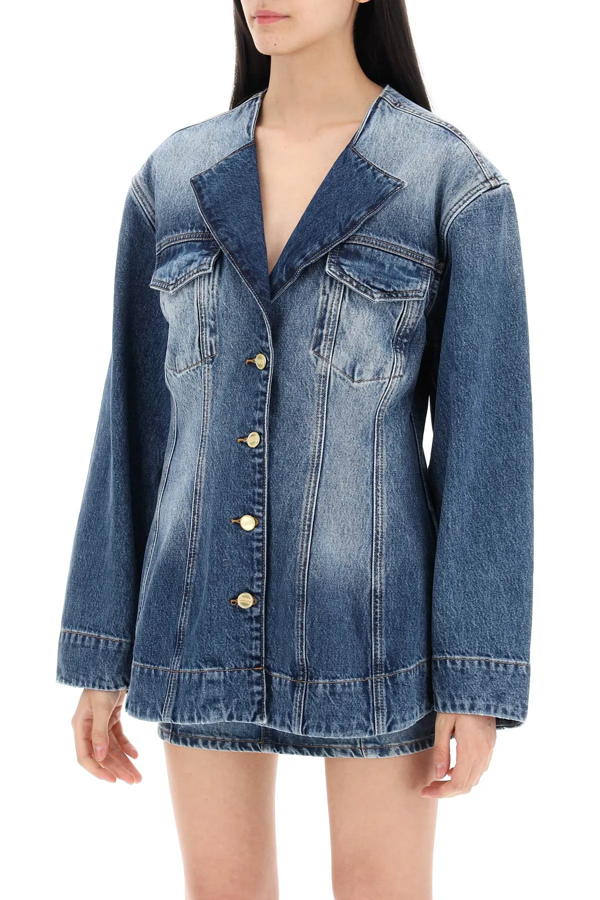 Denim Blazer With Sparkle