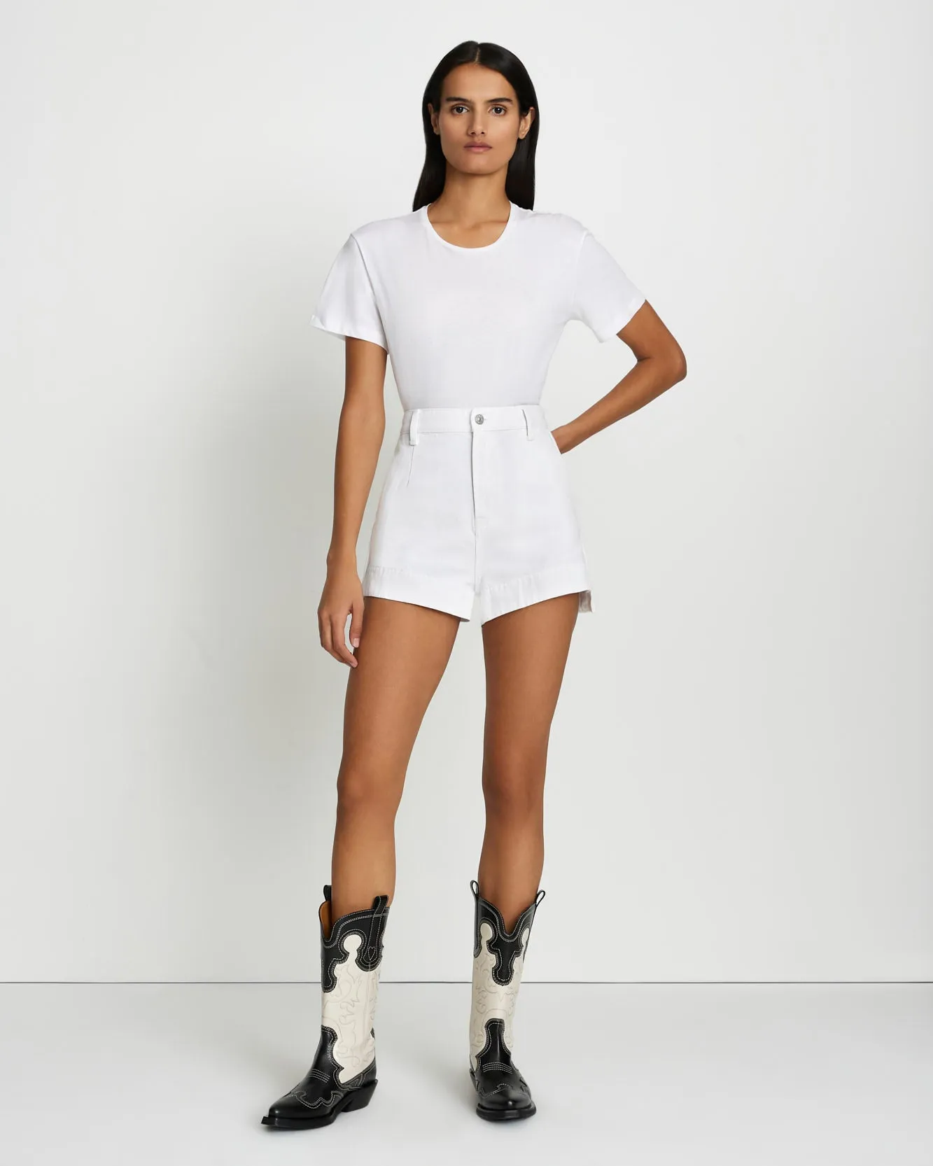 Denim Tailored Short in Brilliant White