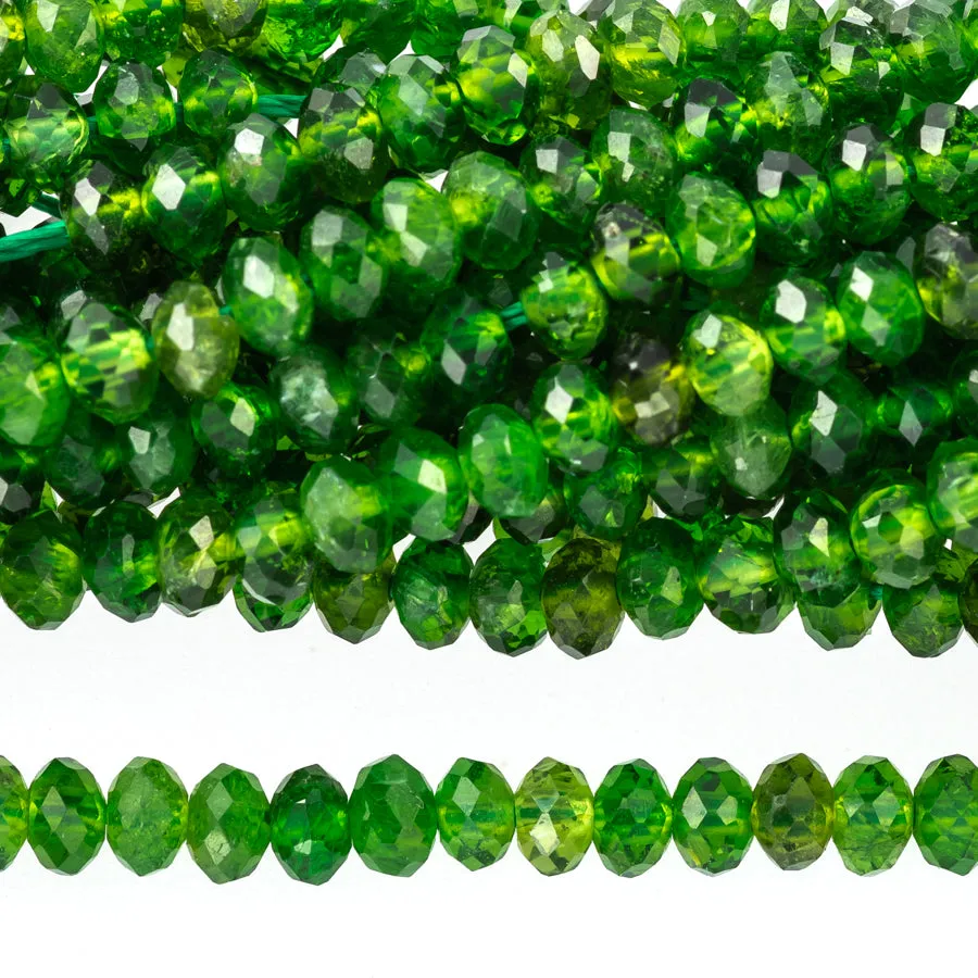 Diopside 3mm Rondelle Faceted AA Grade - 15-16 Inch