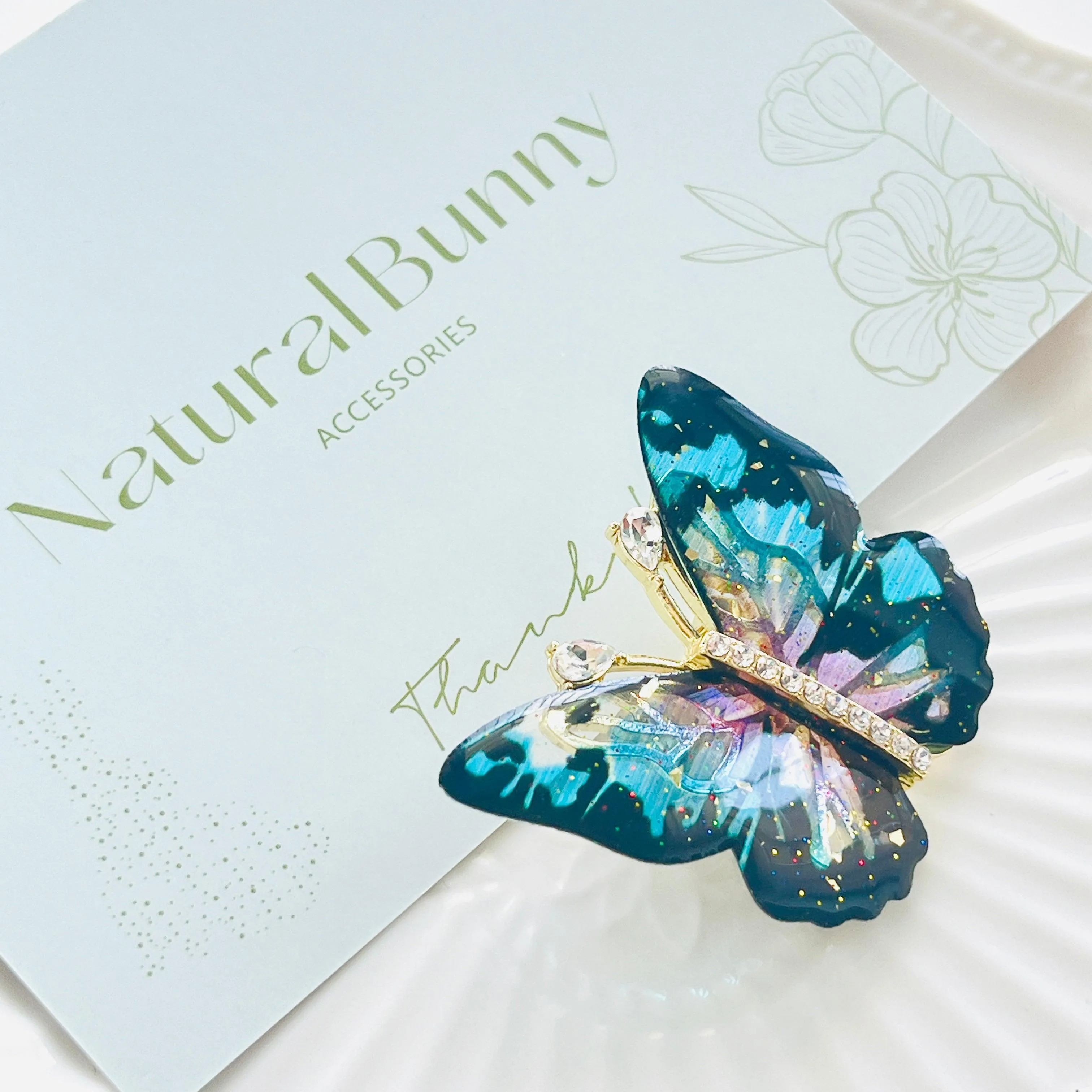 Exotic Colorful Butterfly Brooch