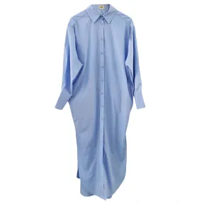 FLOOR LENGTH SHIRT DRESS "BABA LONG" IN BLUE