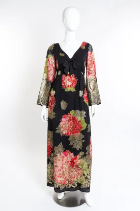 Flower Lamé Silk Dress