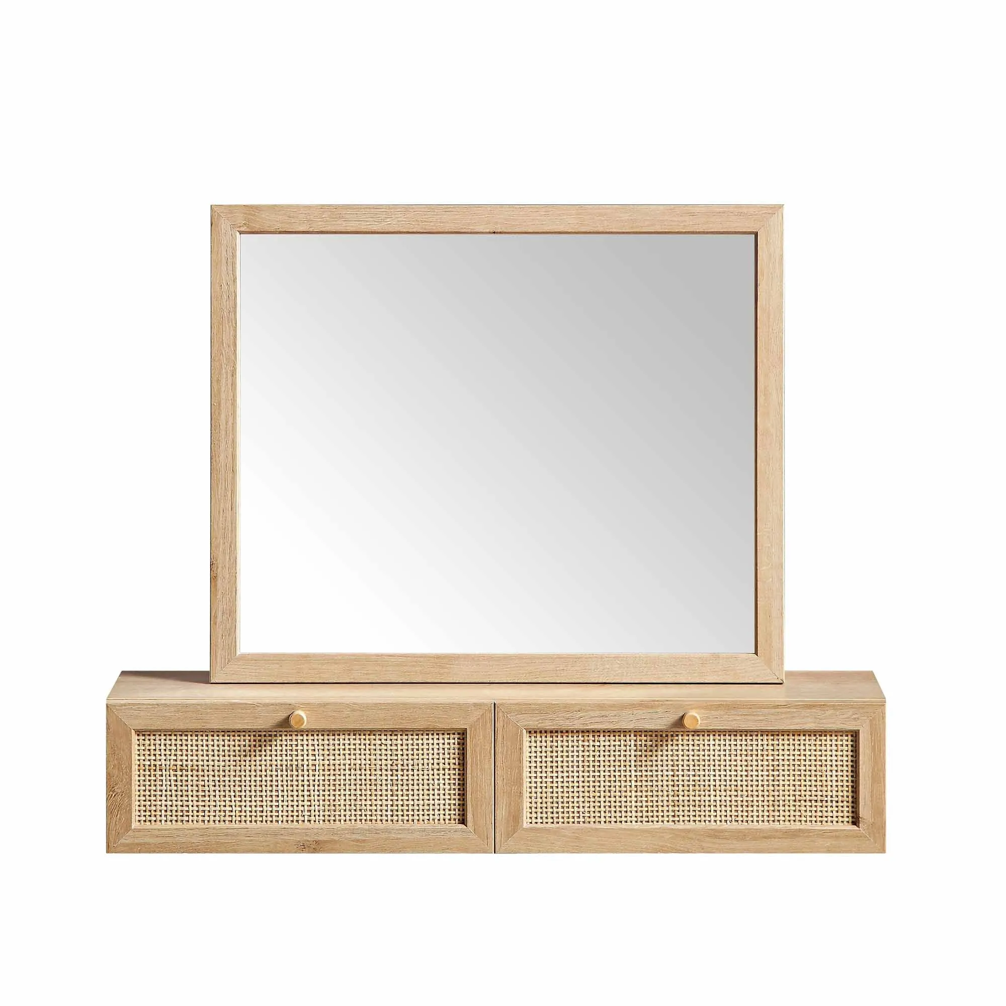 Frances Woven Rattan Vanity Mirror, Natural