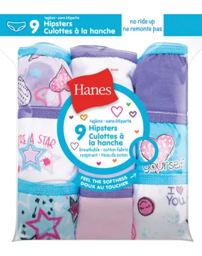 Girl's Hanes 9Pk Hipsters