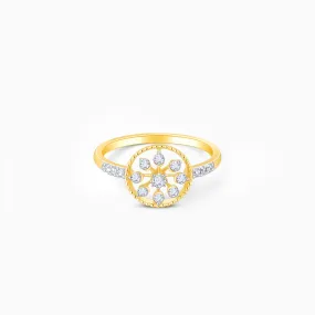 Gold Blossoming Flower Diamond Ring