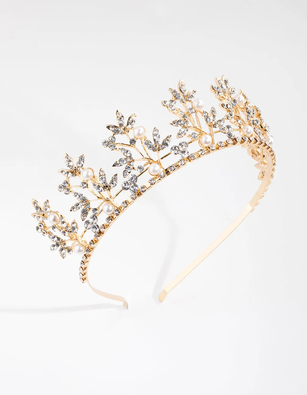 Gold Pearl Leaf Crown